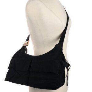 Rare SEQUOIA PARIS Mid-2000s Black Corduroy Cargo Bag - Great Condition!